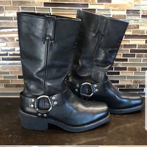 Harley Davidson square toe black motorcycle Boots